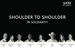 The International Equestrian Federation (FEI) has unveiled the eight faces of its global sport development programme, FEI Solidarity, in a specially commissioned composite portrait. The FEI Solidarity Ambassadors from left to right are: Tomas Eriksson (SWE), Laurentia Tan (SIN), Ingrid Klimke (GER), Bongani Mvumvu (RSA), Maria Alvarez Ponton (SPA), Lior Raz (ISR), Jessica Springsteen (USA), Charlotte Dujardin OBE (GBR). Photo: David Sinclair/FEI.