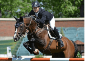 Shane Sweetnam and Cyklon at Spruce Meadows yesterday