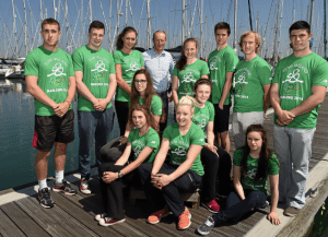 Michael Duffy (second right, back row) seen with the rest of the Irish Youth Olympic team at Howth Yacht Club.