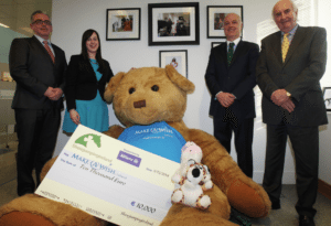  Pictured at the presentation in the Make-A-Wish Ireland Offices are from right to left: Tony Hurley, Chairman S.J.I., Liam Murphy, Chair of Management & Finance Committee, Irene Timmins from Make A Wish Ireland and Joe Murphy from Allianz Insurance