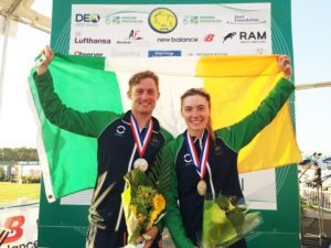 Irish Olympians, Arthur Lanigan-O’Keeffe and Natalya Coyle, claiming silver for Ireland at Sarasota World Cup