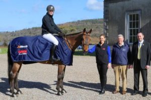 Pictured at the Launch at Camphire House are Paul Beecher on Lougnatousa Eric, Mary Delaney Head of Equine with GAIN Horse Feeds, Allen Brady of Camphire IHT, and Fergal McAdam, regional sales manager at Alltech. Pic:Dan McGrath