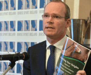 Minister Simon Coveney pictured at the Army Equitation School today.