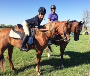 Ireland's Endurance rider Hilda Hick Donahue (foreground) pictured with World number one, the USA's Cheryl van Deusen.