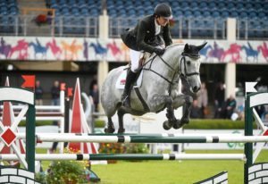 Greg Broderick, competing on Alberta Mist, during the 5YO Jumping Final at the Fáilte Ireland Dublin Horse Show last year.