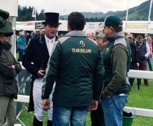 Irish team rider Michael Ryan after completing his European championship dressage test at Blair Castle today