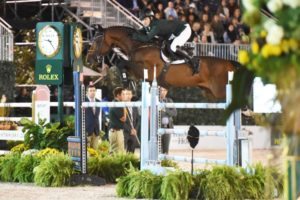 Shane Sweetnam and Chaqui Z taking third place in the New York Grand Prix.