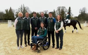 19 April 2016; Team Ireland squad members, Aoife Clark, Bertram Allen, Joseph Murphy, Cathal Daniels, Judy Reynolds, and Helen Kearney ahead of the 2016 Olympics and Paralympic Games in Rio. National Horse Sport Arena, Abbotstown, Co. Dublin. Picture credit: Ramsey Cardy / SPORTSFILE *** NO REPRODUCTION FEE ***