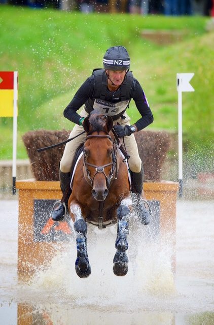 Equestrian - Alltech FEI World Equestrian Games 2014 - D'ornano Stadium, Normandy, France - 30/8/14 New Zealand Sir Mark Todd and Leonidas II were flying across country at Haras du Pin but a fall at the final water put them out of competition Mandatory Credit: FEI / Arnd Bronkhorst / Pool Pic Livepic Disclaimer: Free of charge for editorial use. For further information, contact Ruth Grundy +41 78 750 61 45, ruth.grundy@fei.org EDITORIAL USE ONLY.