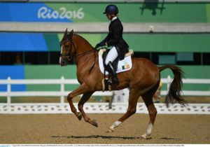 6 August 2016; Clare Abbott of Ireland on Euro Prince in action during the Eventing Team Dressage Day 1 at the Olympic Equestrian Centre, Deodoro during the 2016 Rio Summer Olympic Games in Rio de Janeiro, Brazil. Photo by Brendan Moran/Sportsfile Photo by Brendan Moran/Sportsfile
