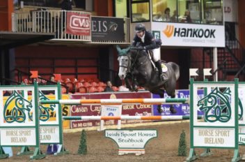 Greg Broderick and the six-year-old Irish Sport Horse mare Santa Catalina, claimed the Horse Sport Ireland Mare Championship final at Cavan Equestrian Centre (Photo: Jim Prime)