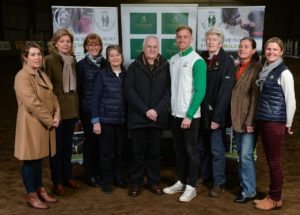 25 January 2017; RDAI Directors, from left, Avalon Everett, Mary Walshe, Dilys Lindsay, Mary Neill, Stephen Keeley, Irish Olympic Modern Pentathlete Arthur Lanigan-O'Keeffe, Noneen Fox, Sophie Sauveroche and Roisin Henry. Broad Meadows Equestrian Centre, Greenoge, Bullstown, Ashbourne, Co Meath. Photo by Seb Daly/Sportsfile *** NO REPRODUCTION FEE ***