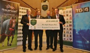 James Kennedy (HSI interim CEO), Larry Masterson (TRM Chief Operating Officer), Ray Buchannon (SJI Chairman) and Raoul Masterson TRM Managing Director) at the launch of the new heights champions series at Palmerstown House in Co Kilodare (Photo: Laurence Dunne/Jumpinaction.net)