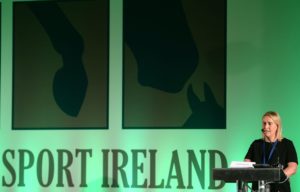 Elaine Hatton, HSI Director of International Marketing speaking during the Horse Sport Ireland International Marketing Symposium at The Hodson Bay Hotel in Athlone (Photo: Eóin Noonan/Sportsfile) 