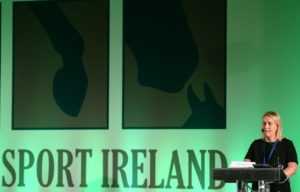 Elaine Hatton, HSI Director of International Marketing speaking during the Horse Sport Ireland International Marketing Symposium at The Hodson Bay Hotel in Athlone (Photo: Eóin Noonan/Sportsfile)