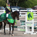 Ger O'Neil and MHS High Hopes are presented with their sash and rug after winning the second leg of the HSI Premier Series