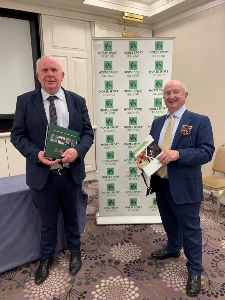 Chair of the Oireachtas Committee on Agriculture, Food and the Marine Jackie Cahill TD (left) pictured with Horse Sport Ireland Acting CEO Joe Reynolds