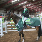 Alan O'Regan and Seaview Demonstration after winning the HSI Studbook Series seven-year-old final at Cavan Equestrian Centre