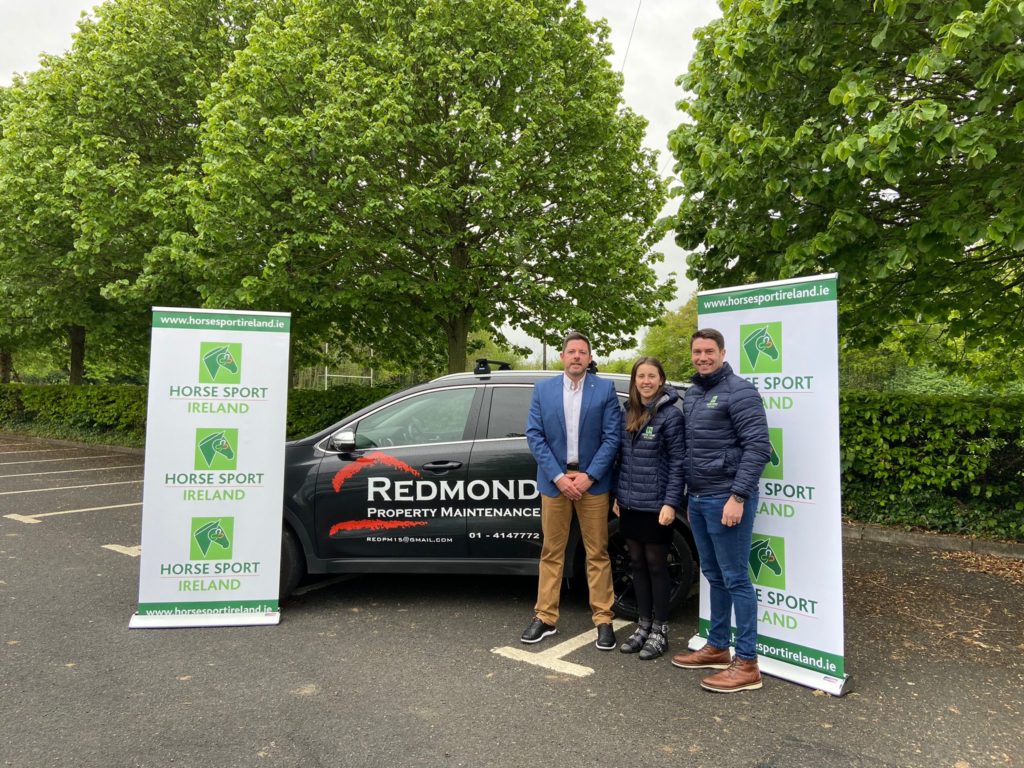 Mark Redmond, Managing Director, Redmond Property Management with Sonja Egan, Interim Head of Breeding, Development and Innovation, Horse Sport Ireland and Ian Gaughran, Marketing and Communications Executive, Horse Sport Ireland