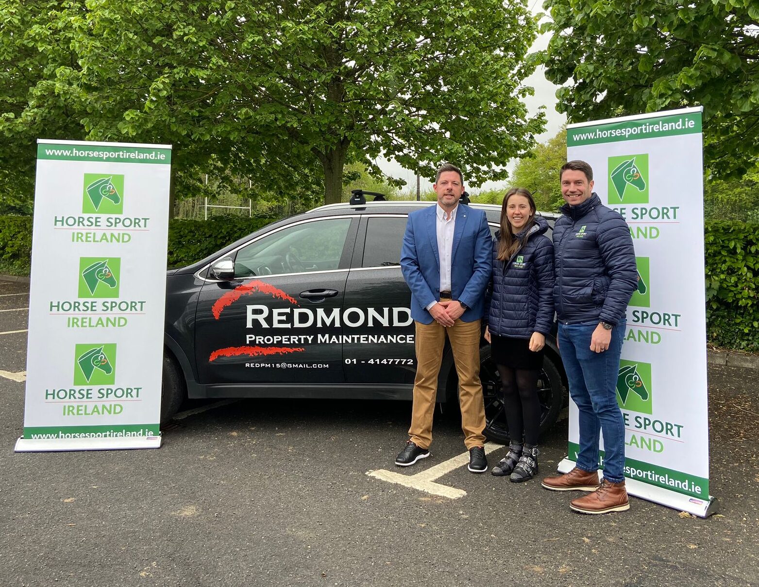 Mark Redmond, Managing Director, Redmond Property Management with Sonja Egan, Interim Head of Breeding, Development and Innovation, Horse Sport Ireland and Ian Gaughran, Media and Communications Manager, Horse Sport Ireland